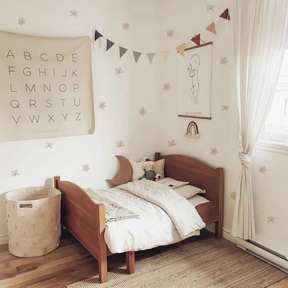 Boho Daisy Flower Nursery Wall Stickers For Kids