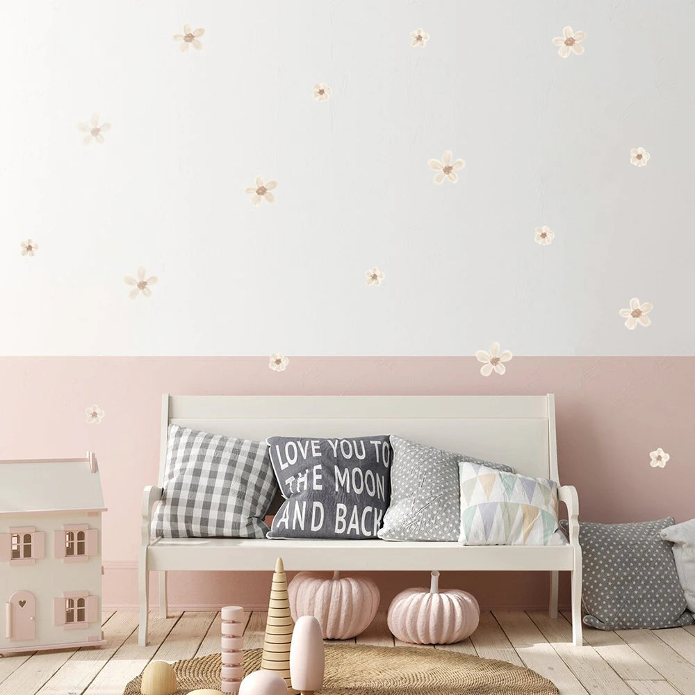 Boho Daisy Flower Nursery Wall Stickers For Kids