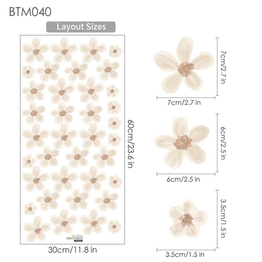 Boho Daisy Flower Nursery Wall Stickers For Kids