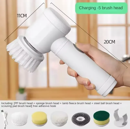 Electric Spin Scrubber size 20cm with 5 brush heads